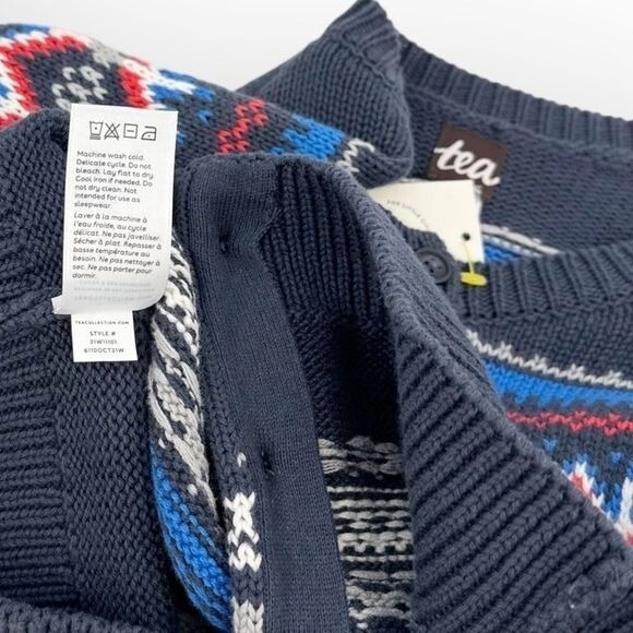 TEA Collection Children's NWT Cardigan Fair Isle Button-Up size S (4-5 Years) 4T - Picture 6 of 6